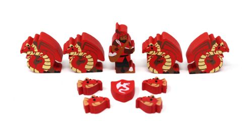 Red Wyrmspan Dragons, Dragon Heads, Explorer & Shield Upgrade